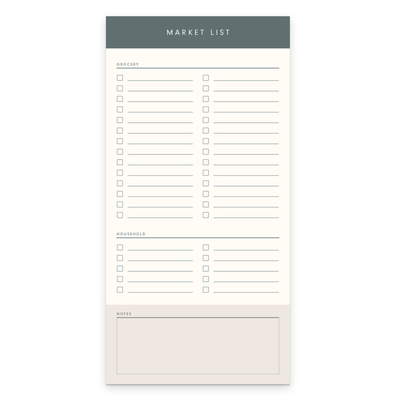 Simple Grocery Market List Tear Off Notepad