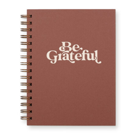 Be grateful lined spiral journal in terracotta
