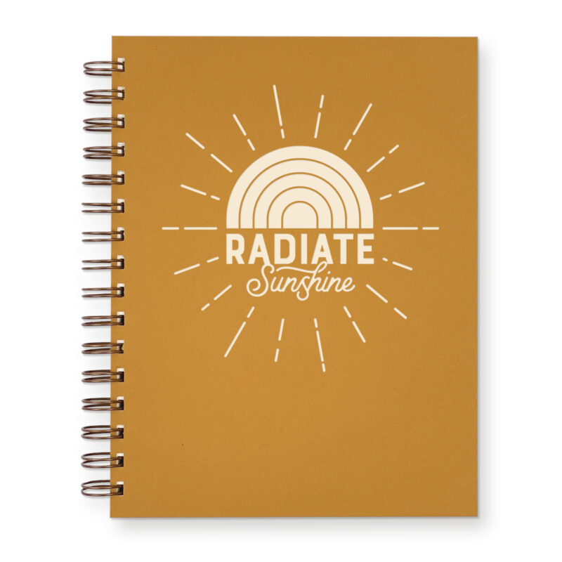 Radiate Sunshine lined spiral journal in saffron