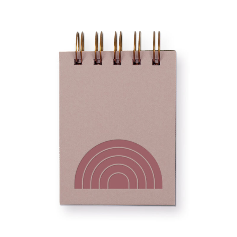 Rainbow mini jotter with dusty rose cover