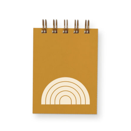 Rainbow mini jotter with saffron yellow cover