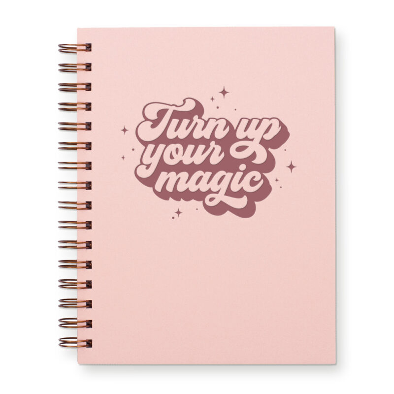 Turn up your magic lined spiral journal in sunset pink