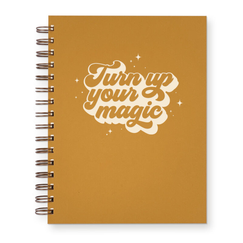 Turn up your magic lined spiral journal in saffron