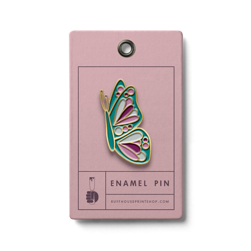 tide pool and thistle butterfly enamel pin