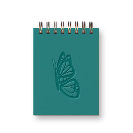 butterfly mini jotter in tide pool with teal ink
