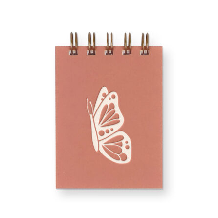 butterfly mini notebook in papaya