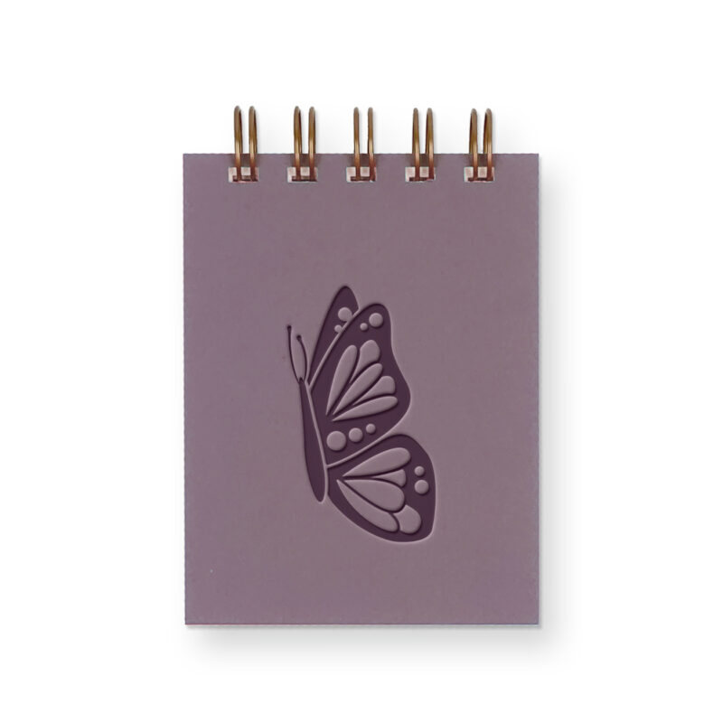 butterfly mini notebook in purple