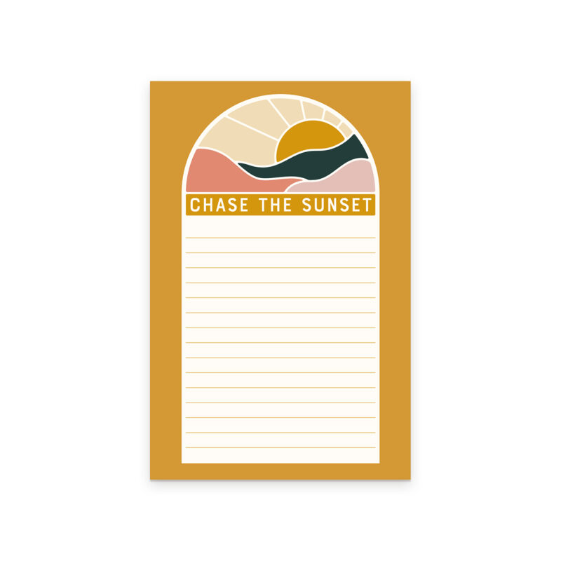 chase the sunset lined notepad