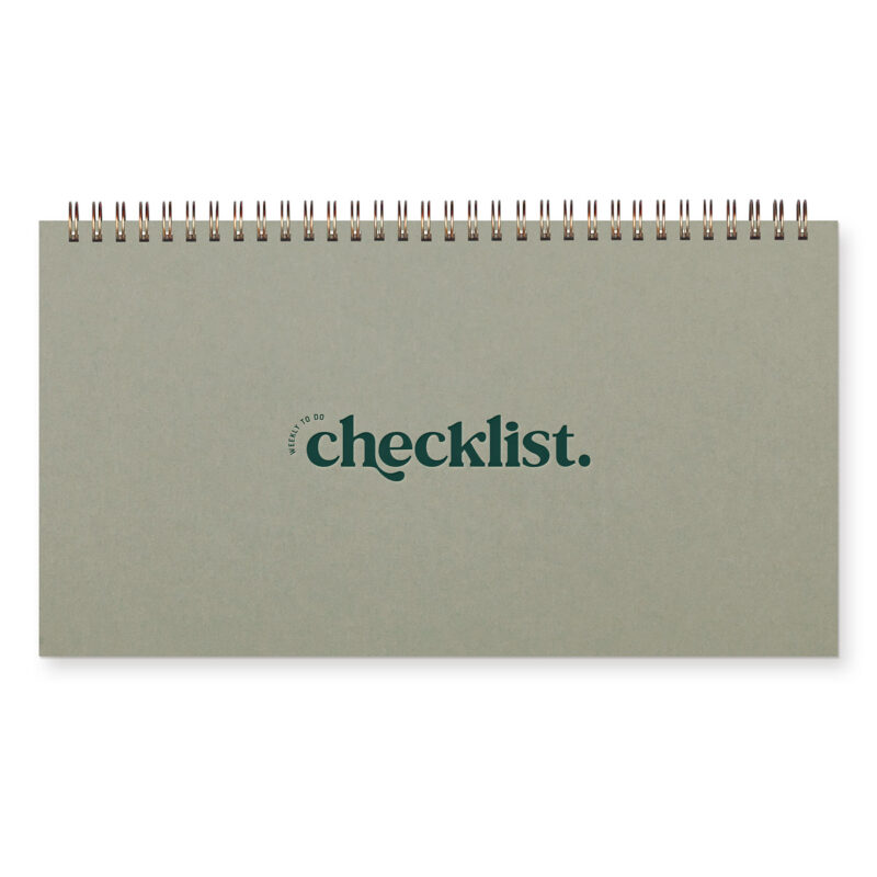 checklist planner sage green