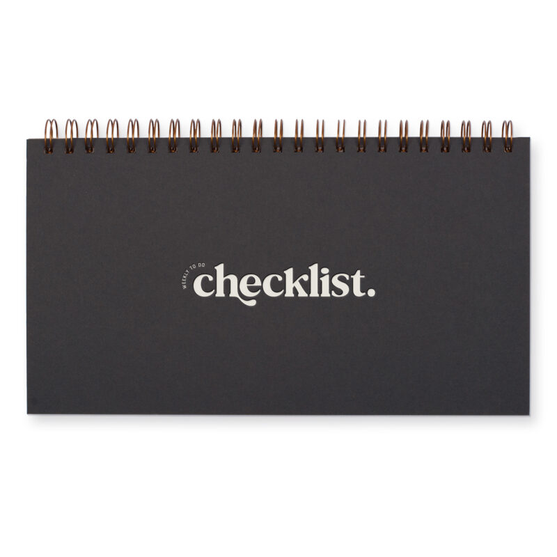 weekly checklist planner in black