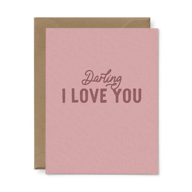 darling i love you card in pink