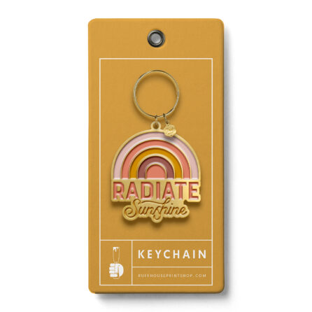 radiate sunshine keychain with backing