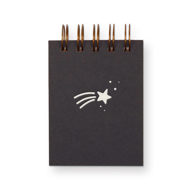 shooting star mini notebook in black
