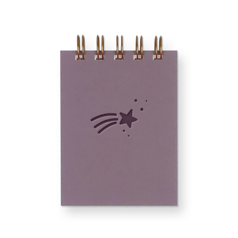 shooting star mini notebook in purple
