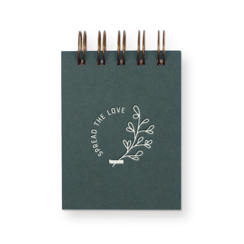 spread the love mini notebook forest green