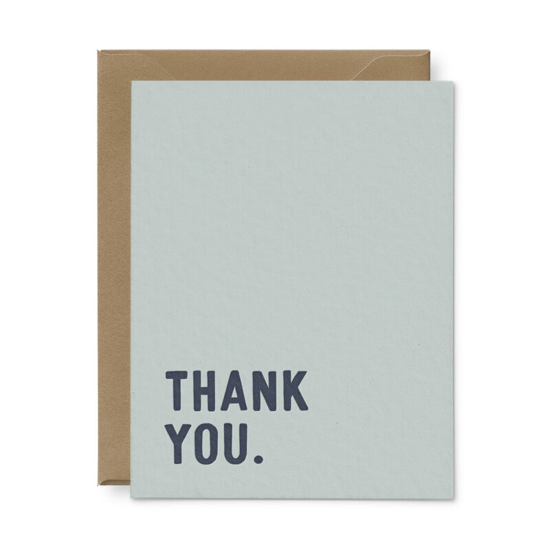 thank you card in blue