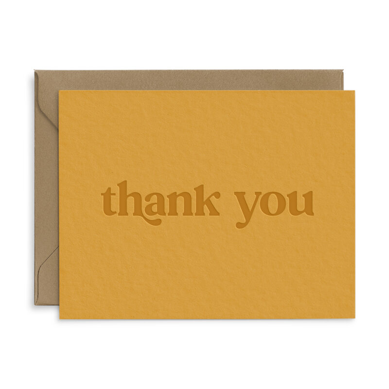 thank you greeting card in yellow