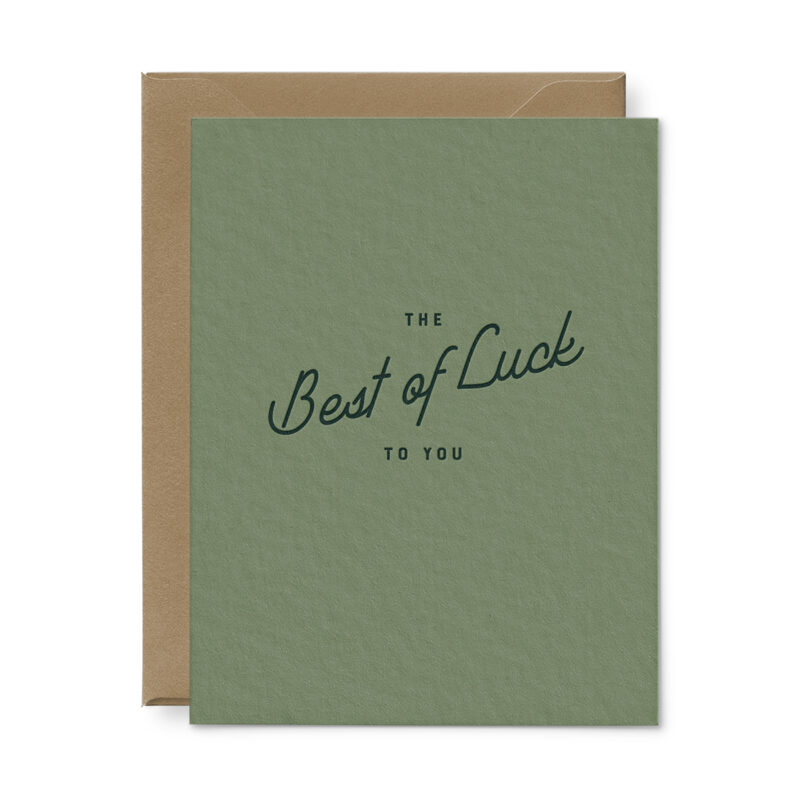 best of luck card in green