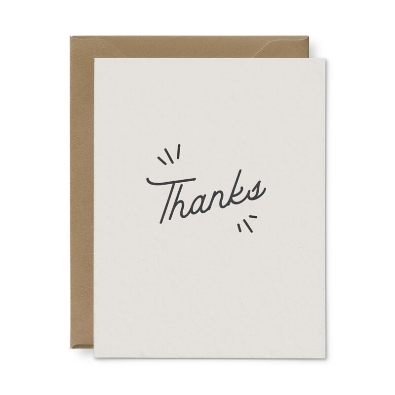 thanks with lines card
