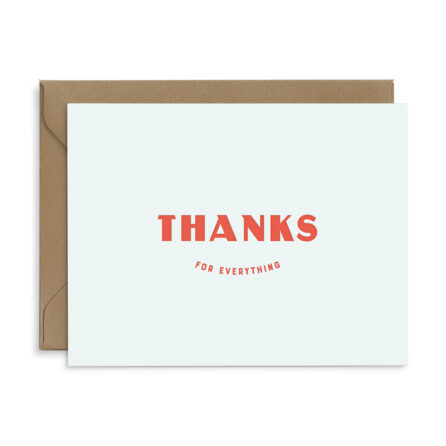 thanks for everything greeting card