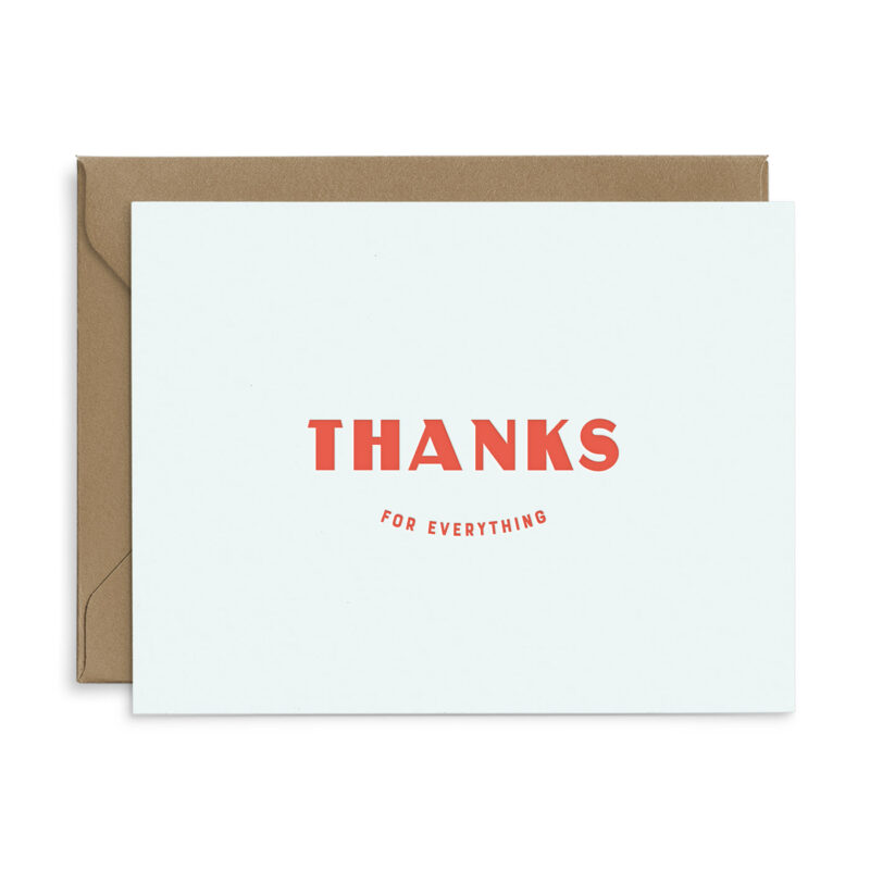 thanks for everything greeting card