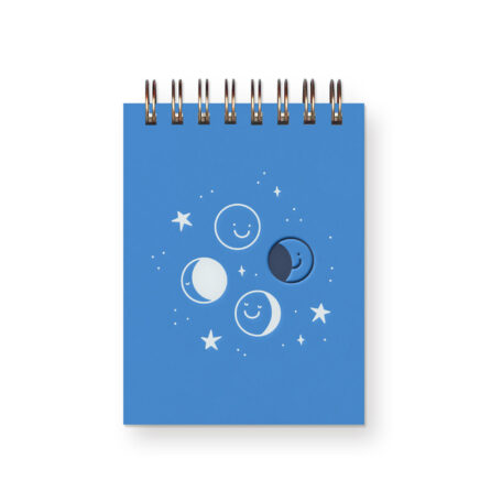 moon phases jotter with blue