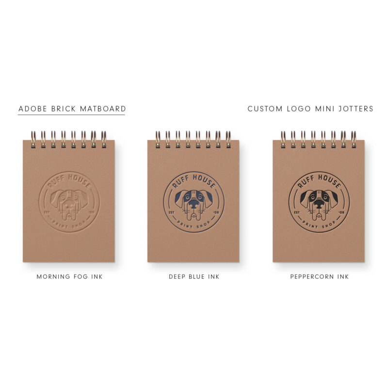 custom logo jotters in adobe brick