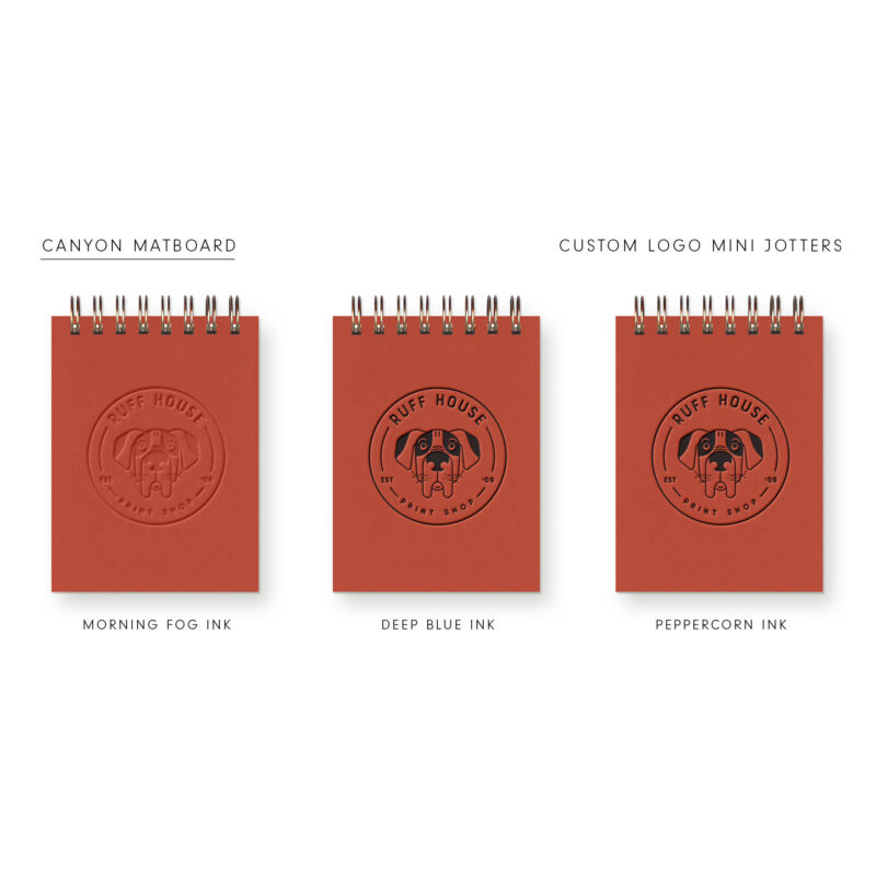 custom logo jotter in canyon