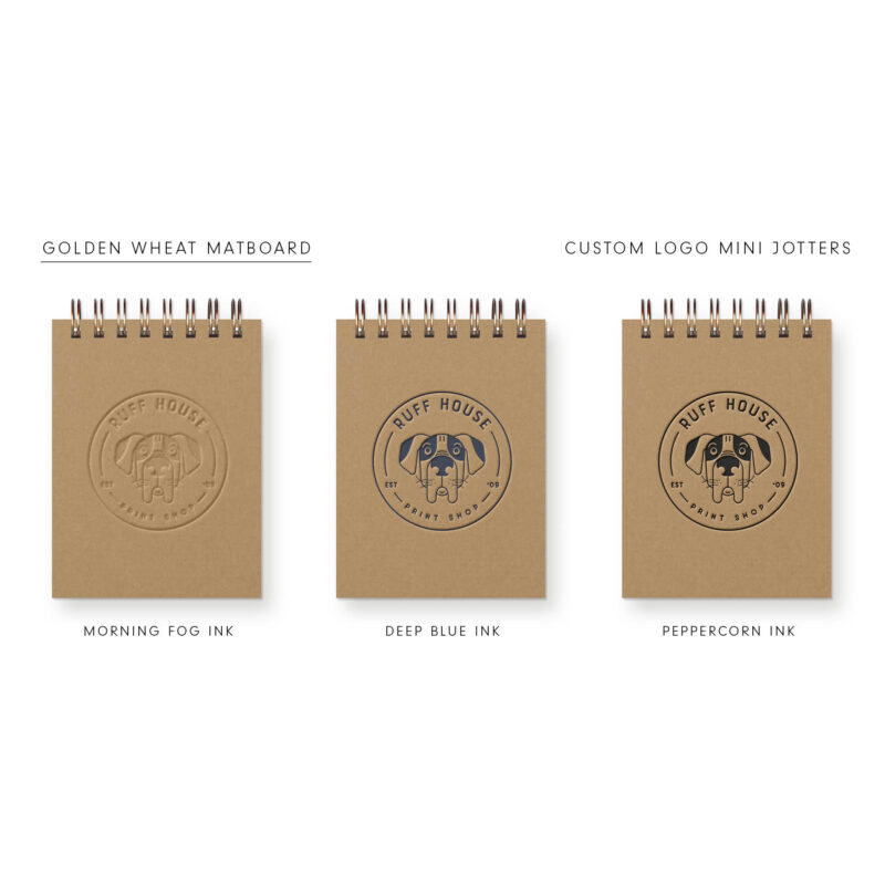 custom logo jotter in golden wheat