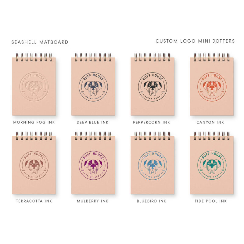 custom logo jotter in seashell