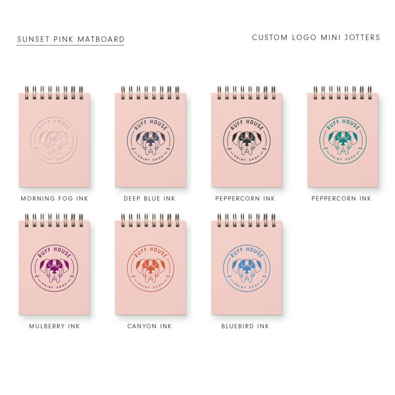 custom logo jotter in sunset pink