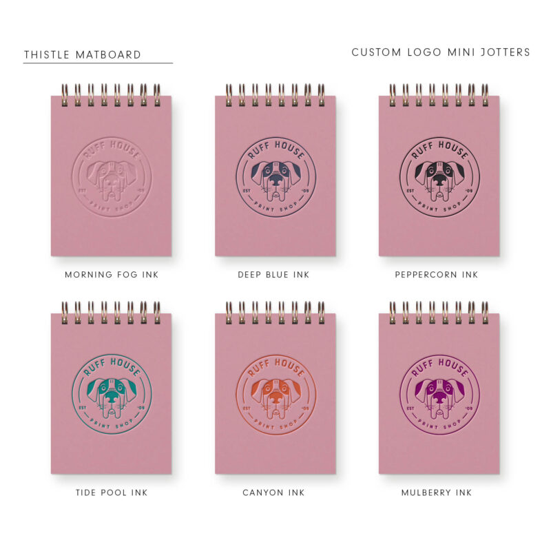 custom logo jotter in thistle