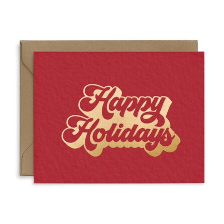 Retro Happy Holidays Greeting Card