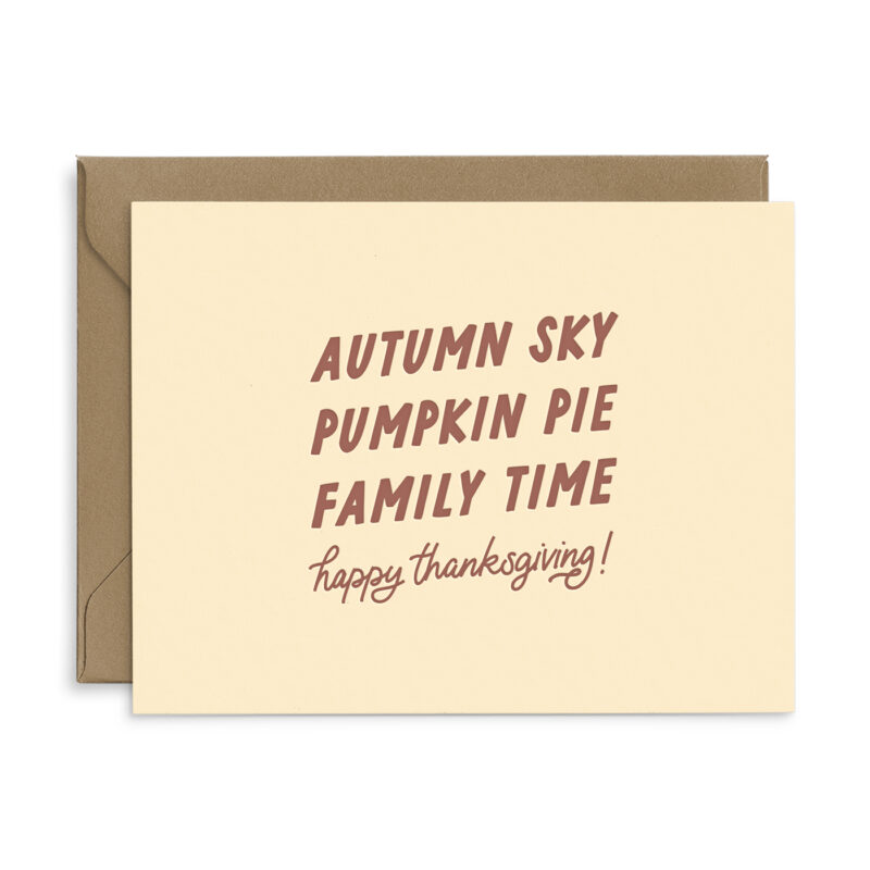 autumn sky, pumpkin pie, family time