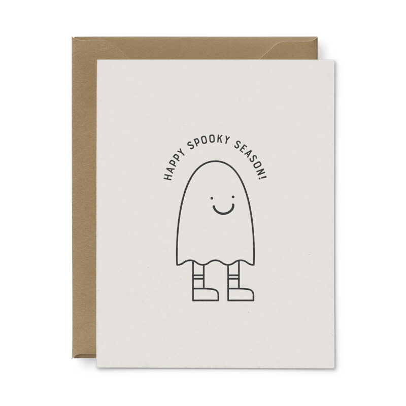 spooky ghost happy halloween card