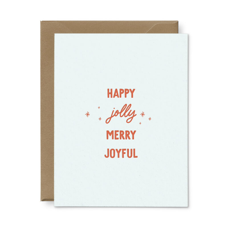 jolly merry joyful happy holiday card