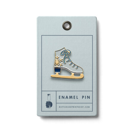 ice skate enamel pin