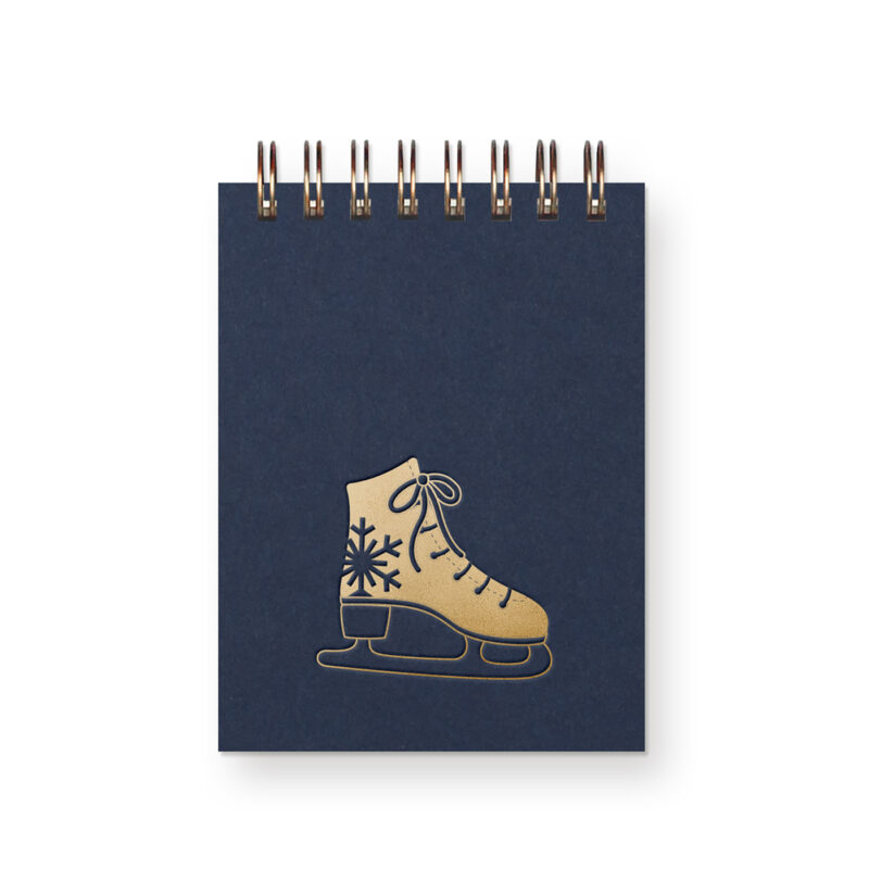 Gold Ice skate mini jotter