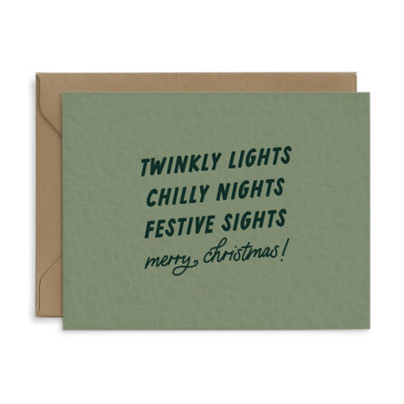 Twinkly lights christmas card