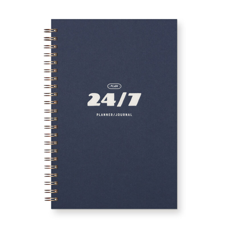 24/7 weekly planner journal in deep blue