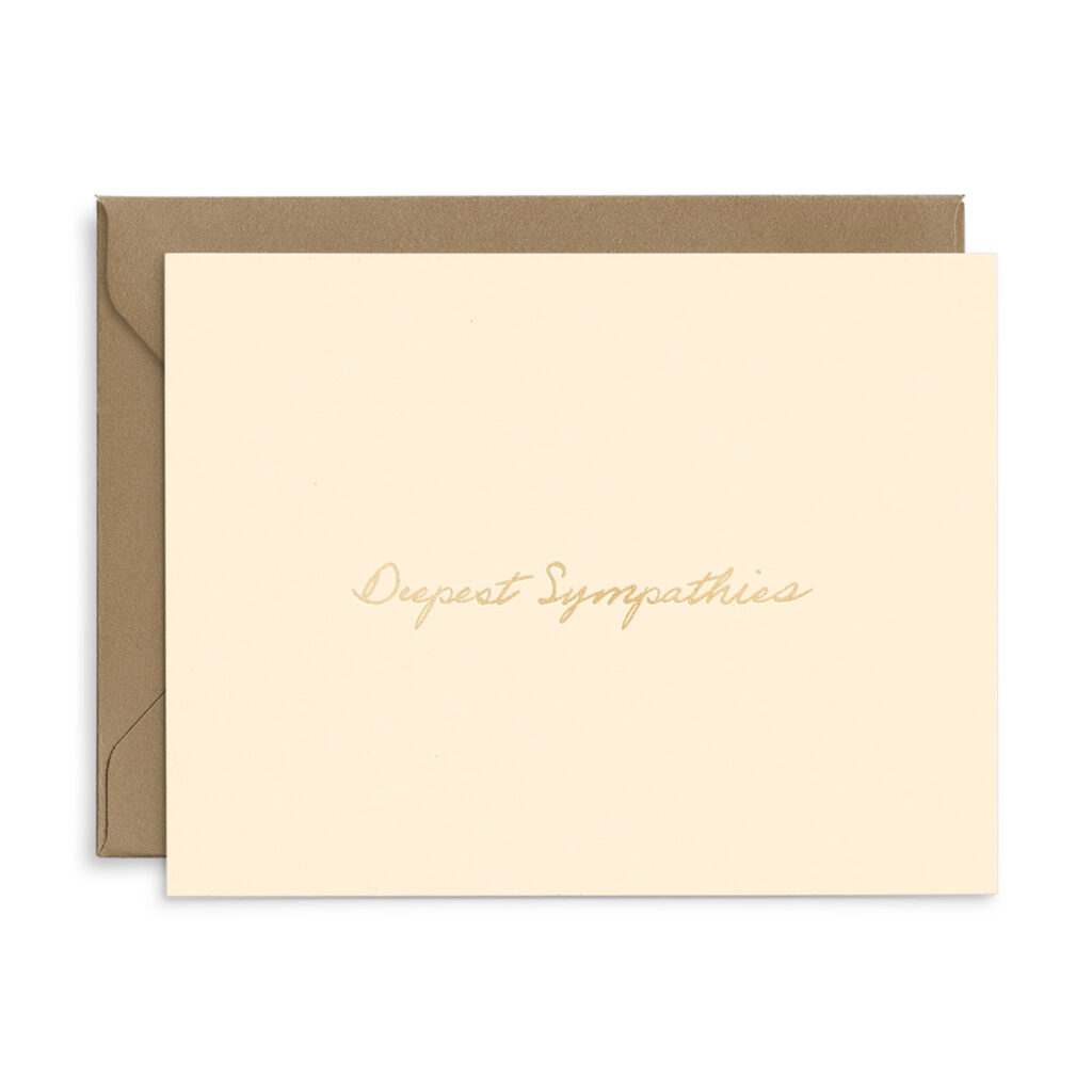 Sympathy Script Deepest Sympathies Script Greeting Card - Ruff House Print Shop