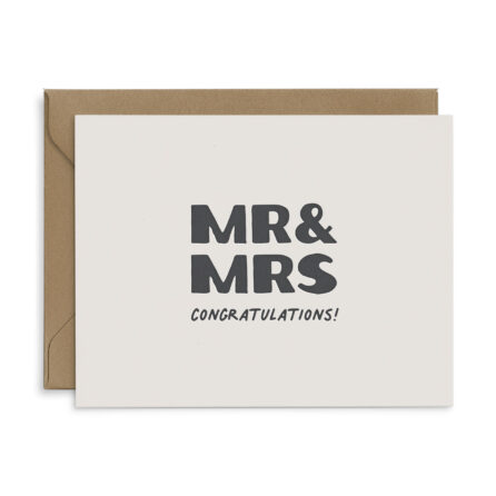 mr and mrs congratulations wedding greeting card