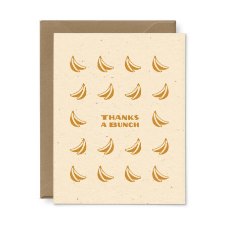 thanks a bunch seeded thank you card in french vanilla with saffron ink