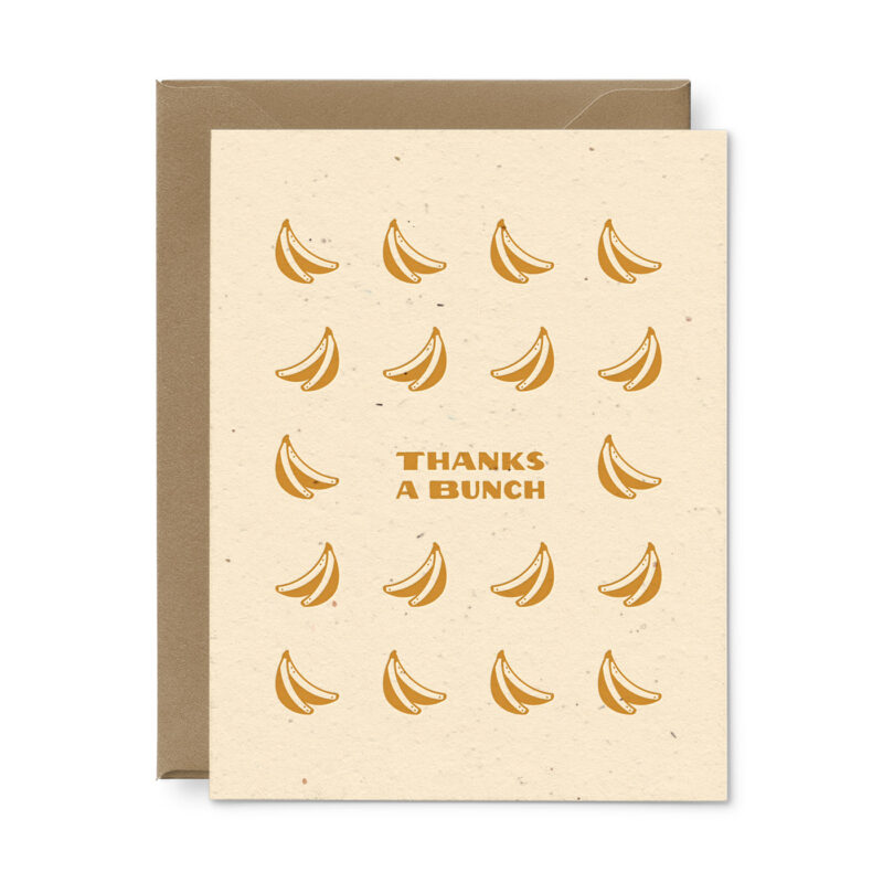 thanks a bunch seeded thank you card in french vanilla with saffron ink