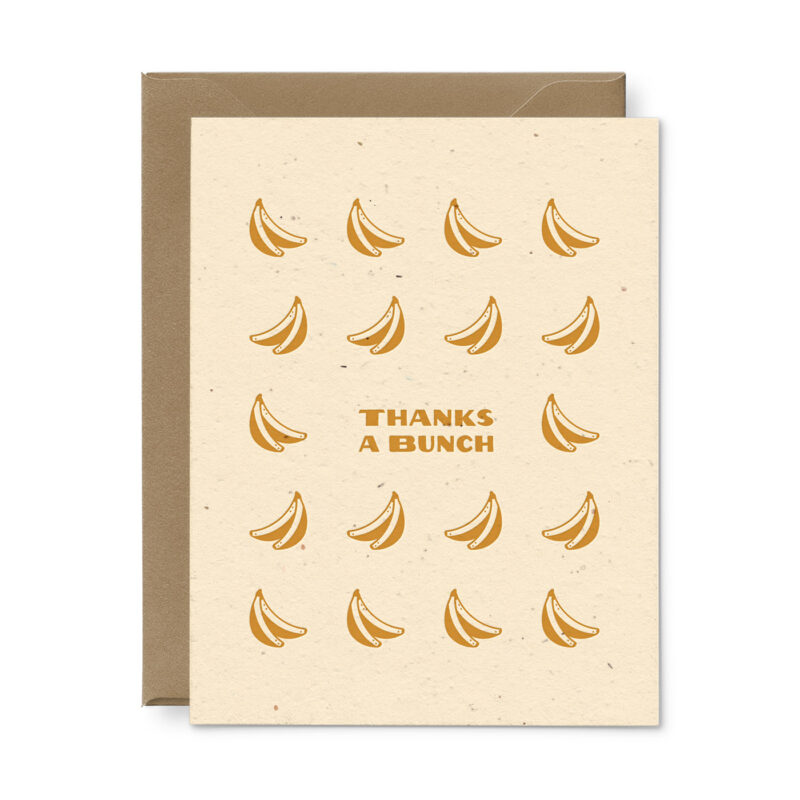 thanks a bunch seeded thank you card in french vanilla with saffron ink