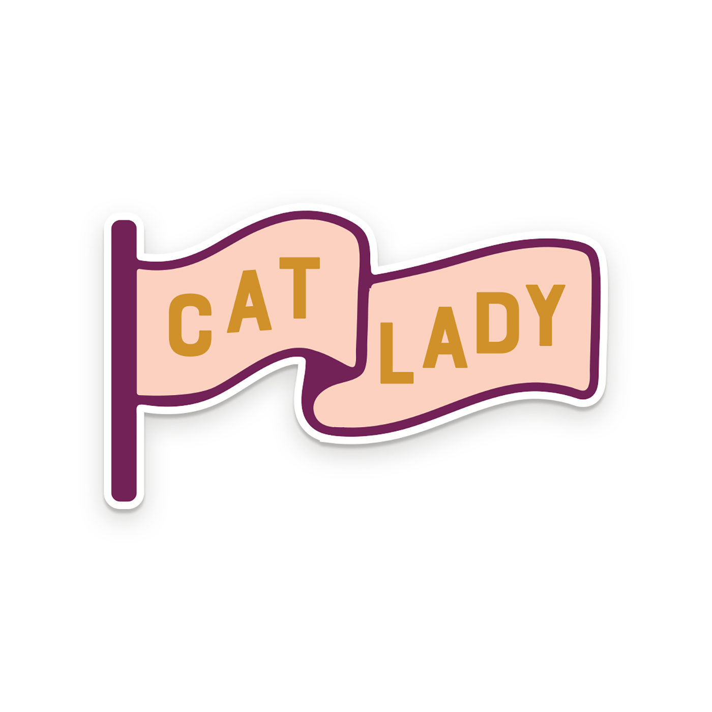 Cat Lady Sticker - Ruff House Print Shop