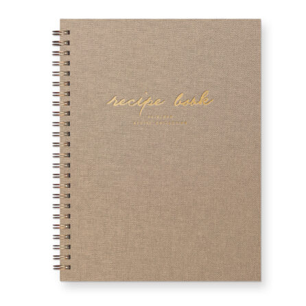 heirloom recipe book in sand linen