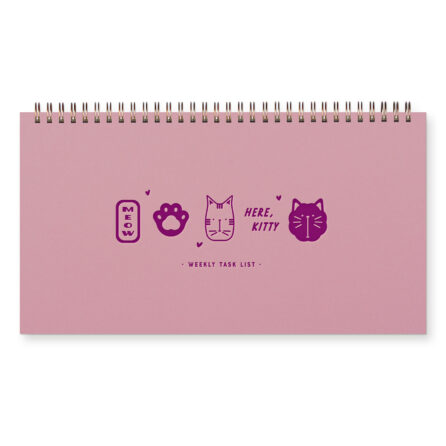 meow cat weekly planner in thistle