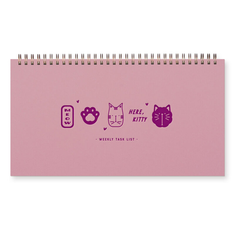 meow cat weekly planner in thistle
