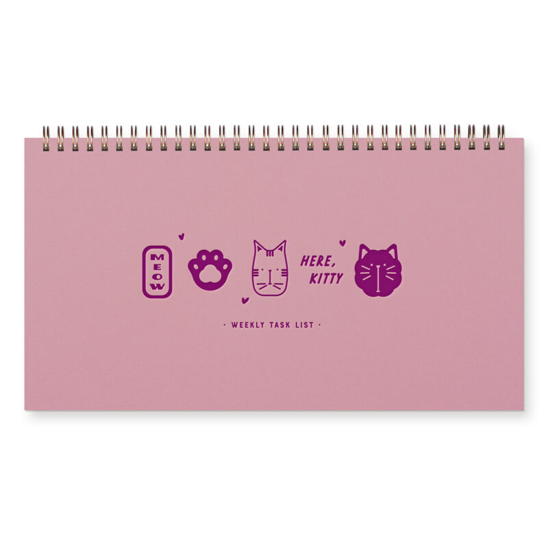 meow cat weekly planner in thistle